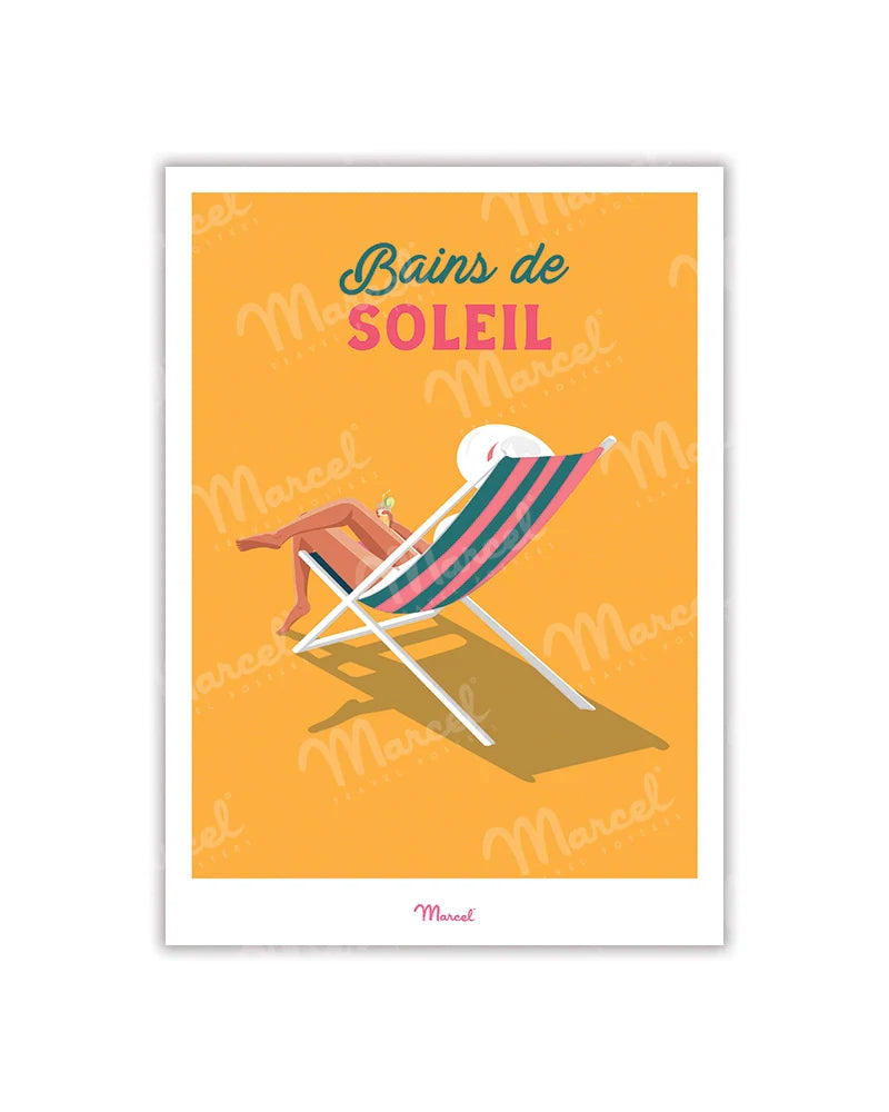 Carte postale - Bain de soleil