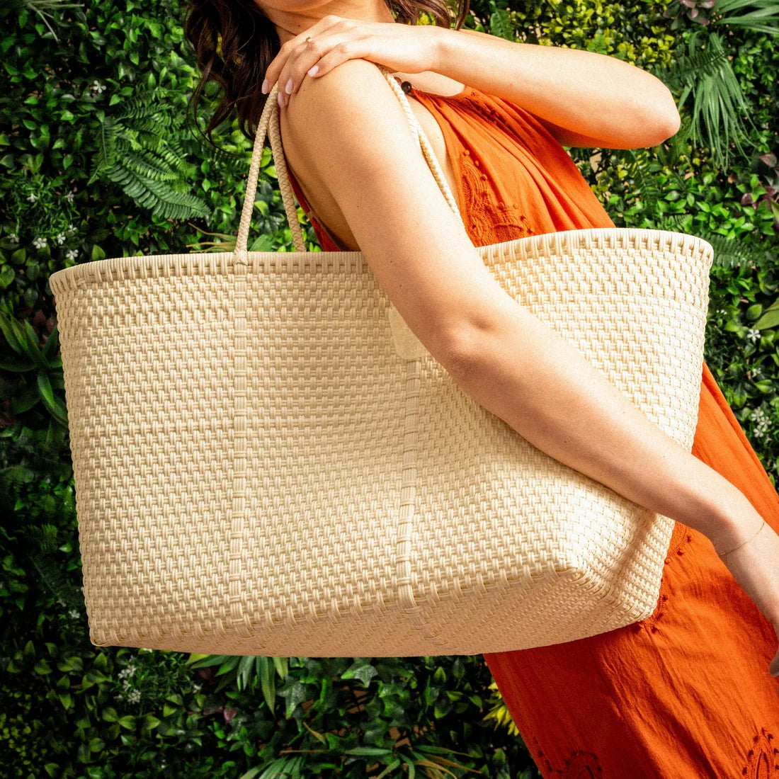 Panier en plastique recyclé - Lin
