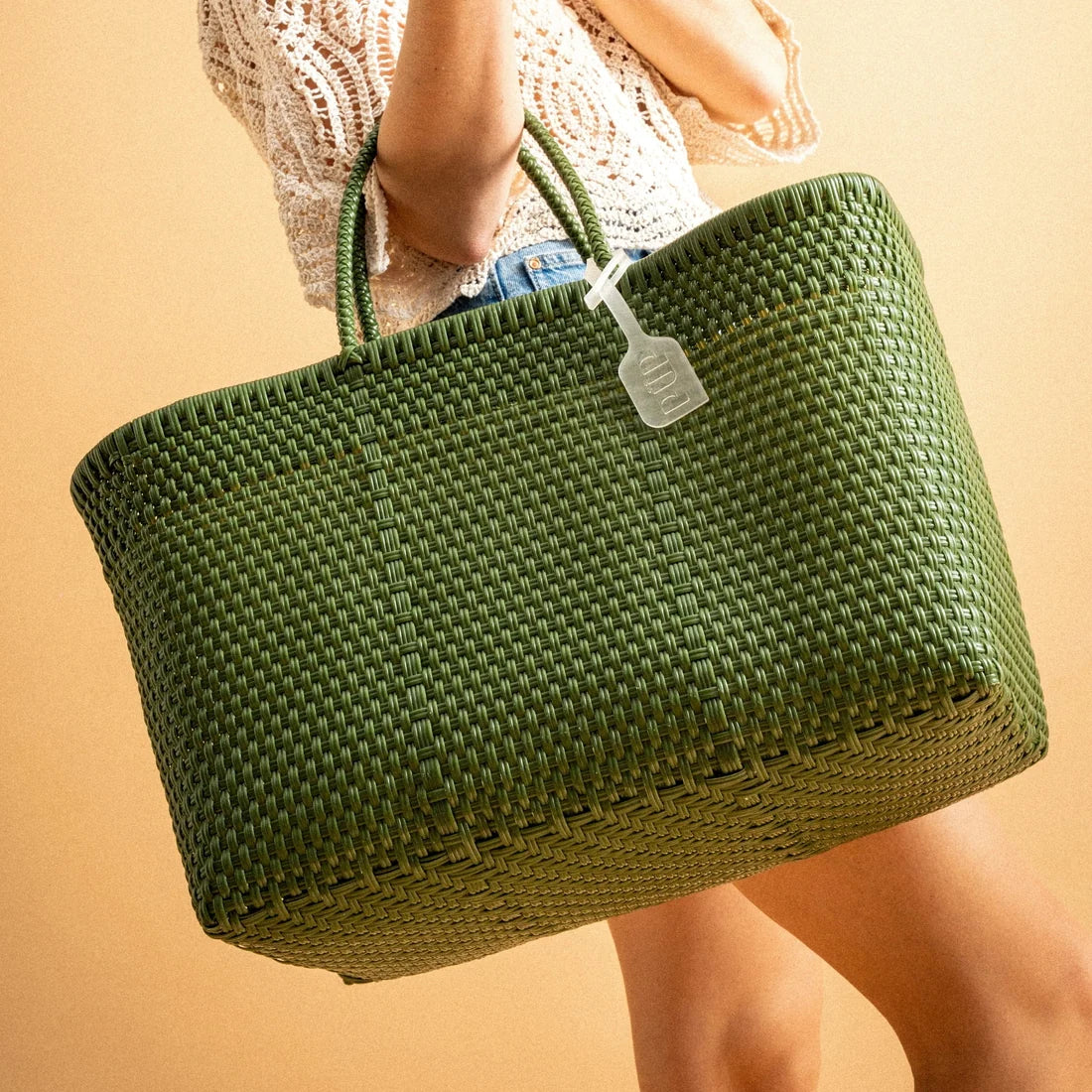 Panier en plastique recyclé - Olive