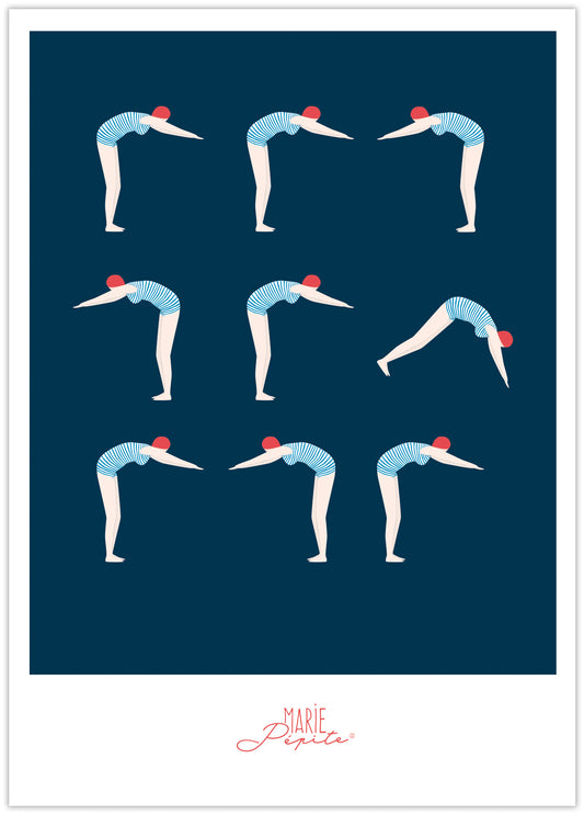 Carte postale - Série plongeuses