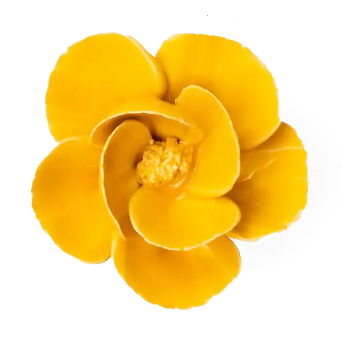 Fleur en céramique - Coquelicot Jaune