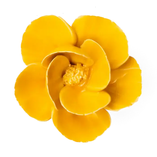 Fleur en céramique - Coquelicot Jaune