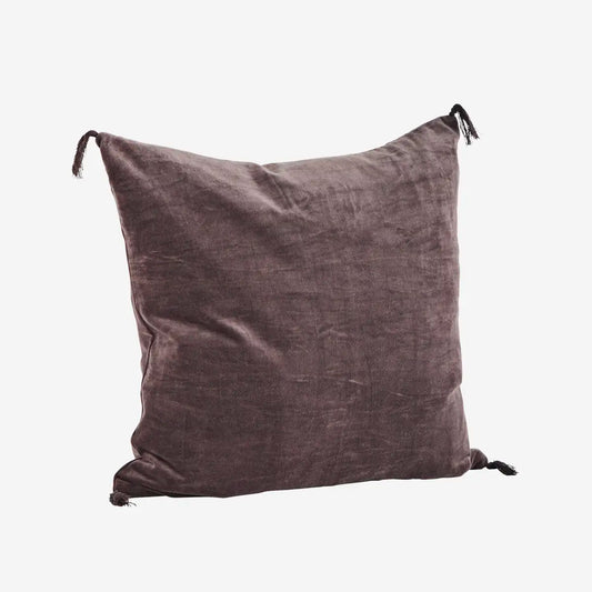 Housse de coussin en velour - aubergine