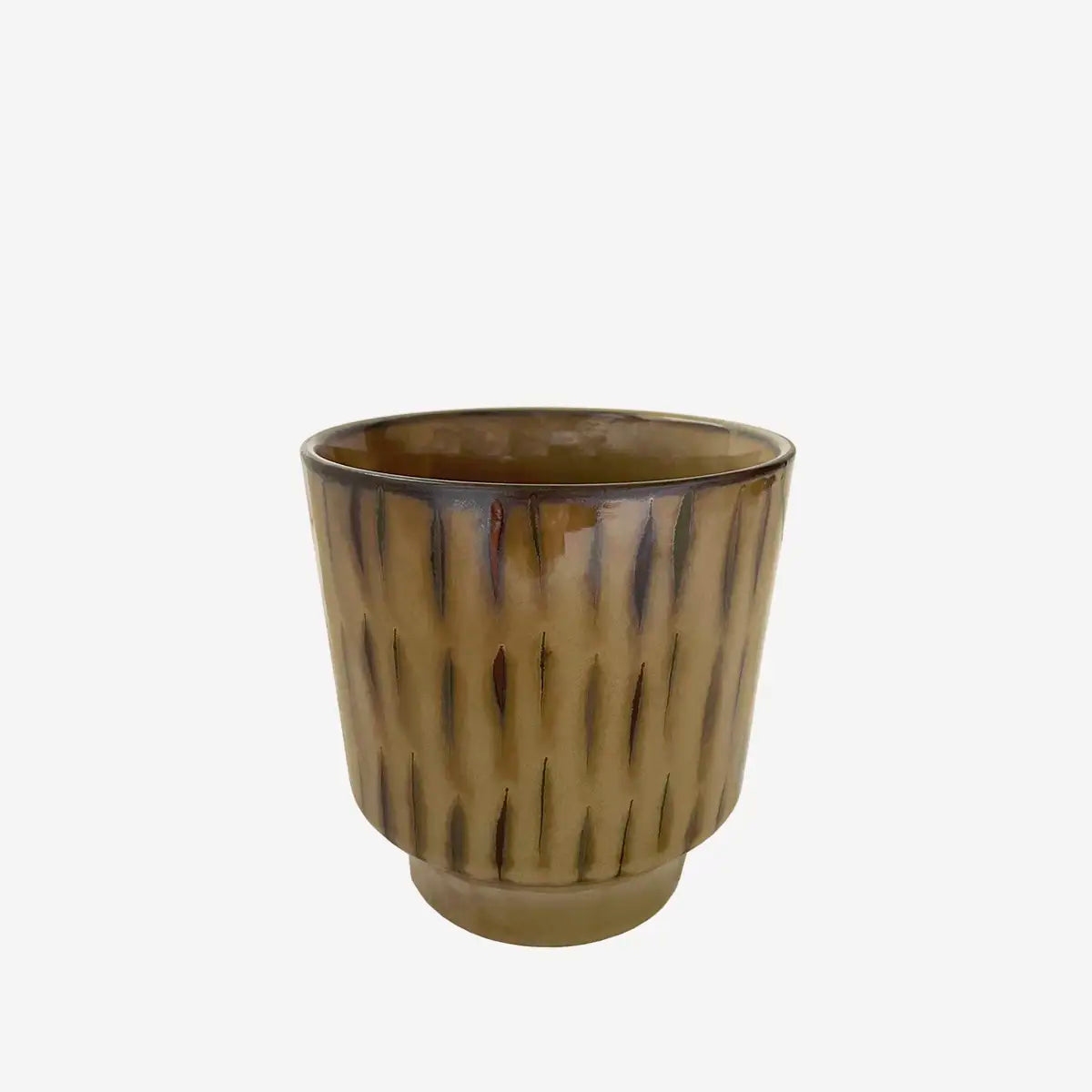 Pot rayé brun