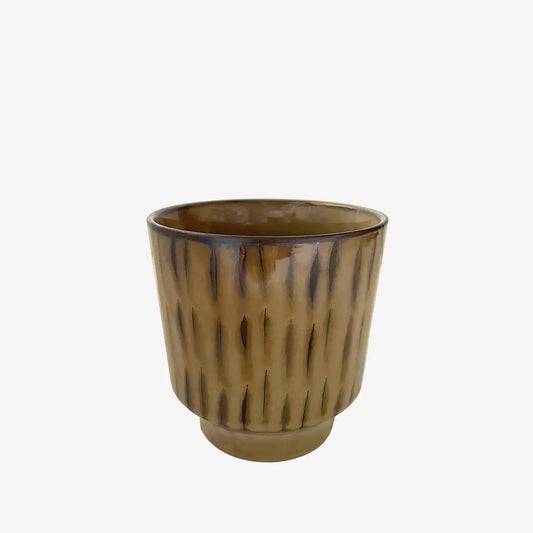 Pot rayé brun