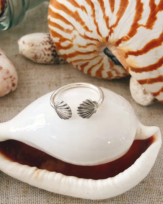 bague double coquillage