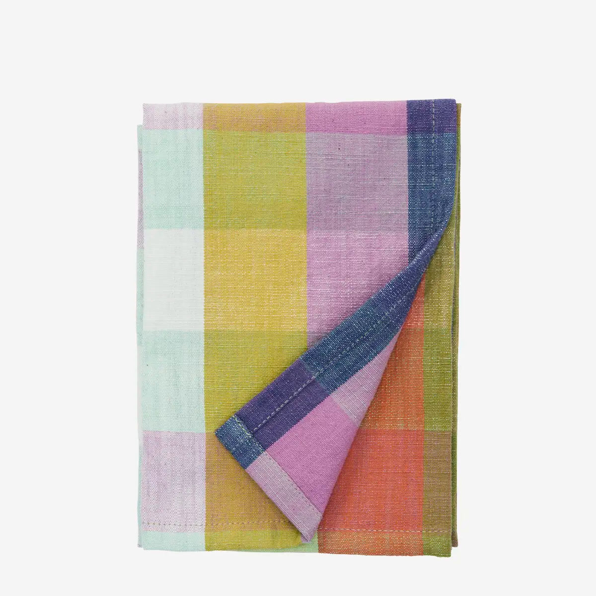 Torchon à carreaux multicolores