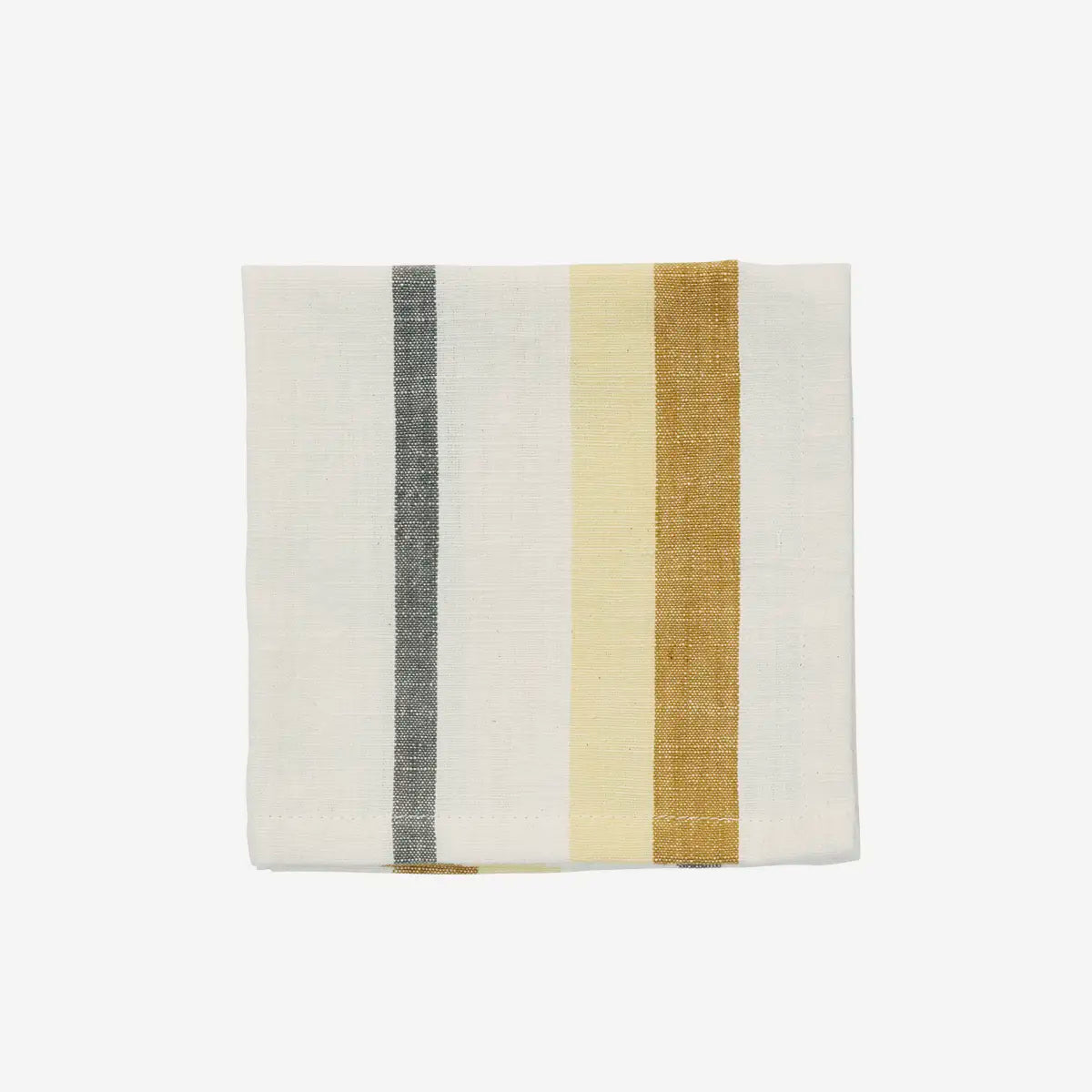 Serviette rayée blanc, jaune et orange