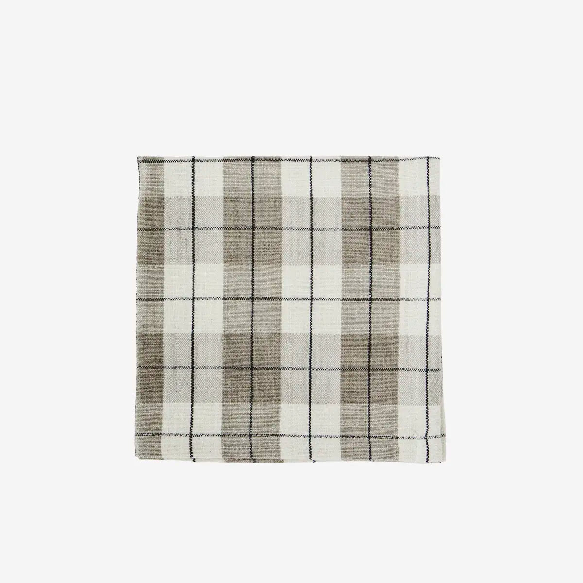 Serviette à carreaux taupe