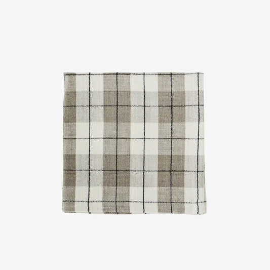 Serviette à carreaux taupe