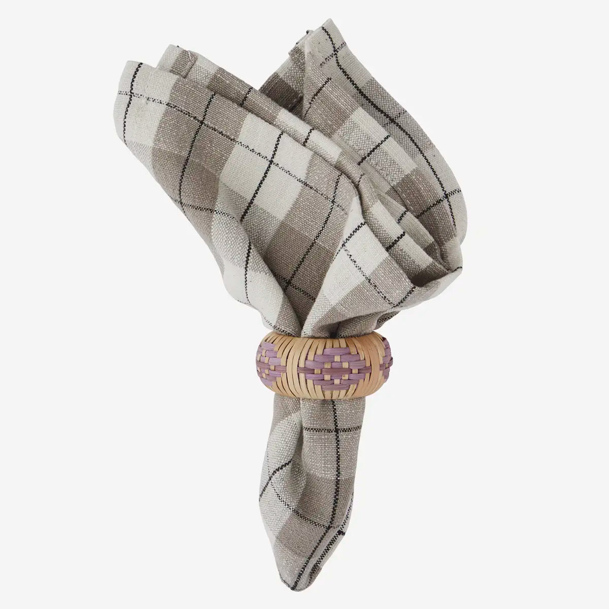 Serviette à carreaux taupe
