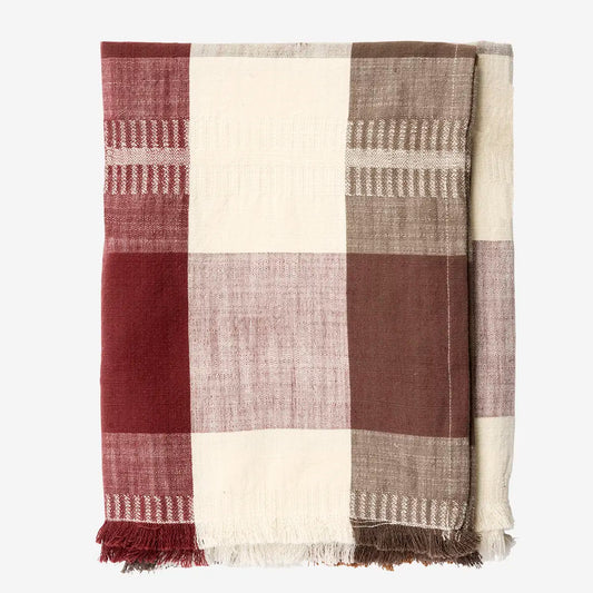 Nappe à carreaux bordeaux
