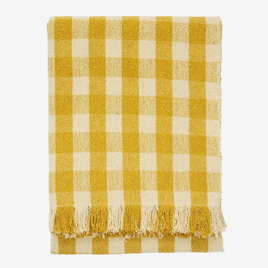 Plaid à rayures jaunes