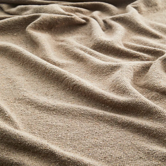 Plaid en coton recyclé taupe
