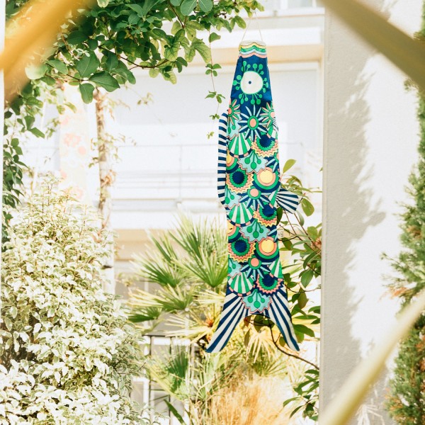 Carpe japonaise Tropical navy en coton bio