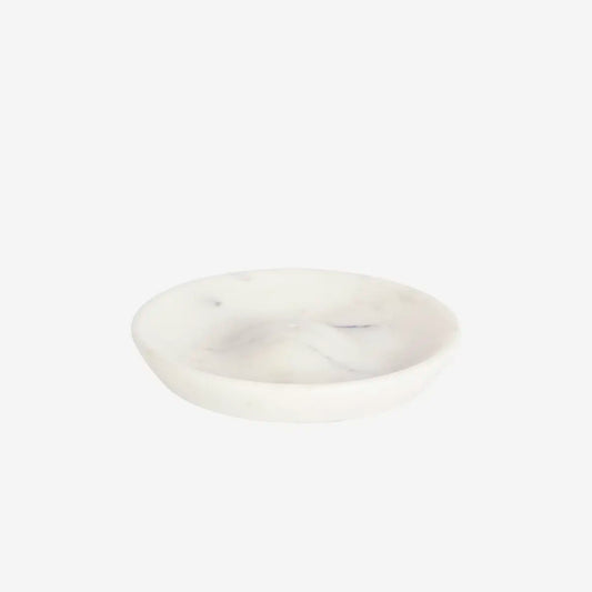 Support à encens en marbre blanc