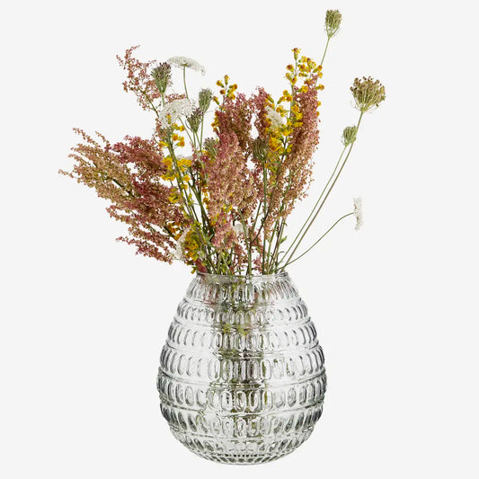Vase en verre à pois