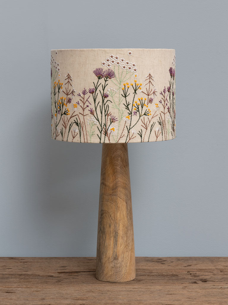 Lampe à poser fleurs brodés