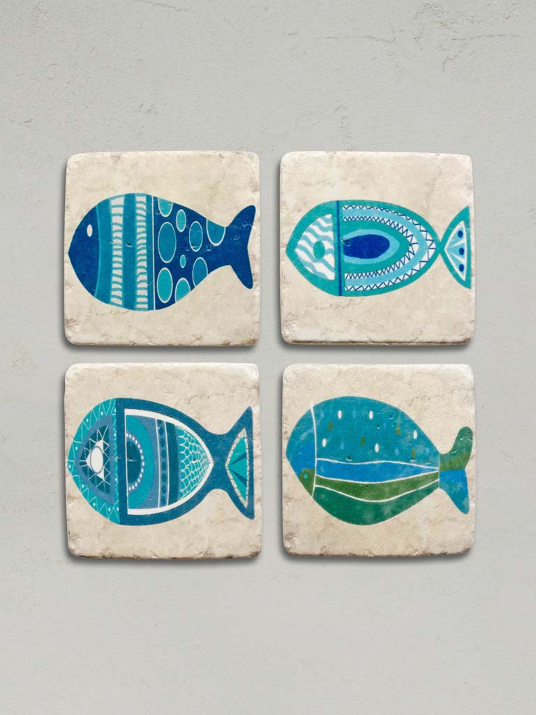 Sous verre carreaux de ciment - Poisson