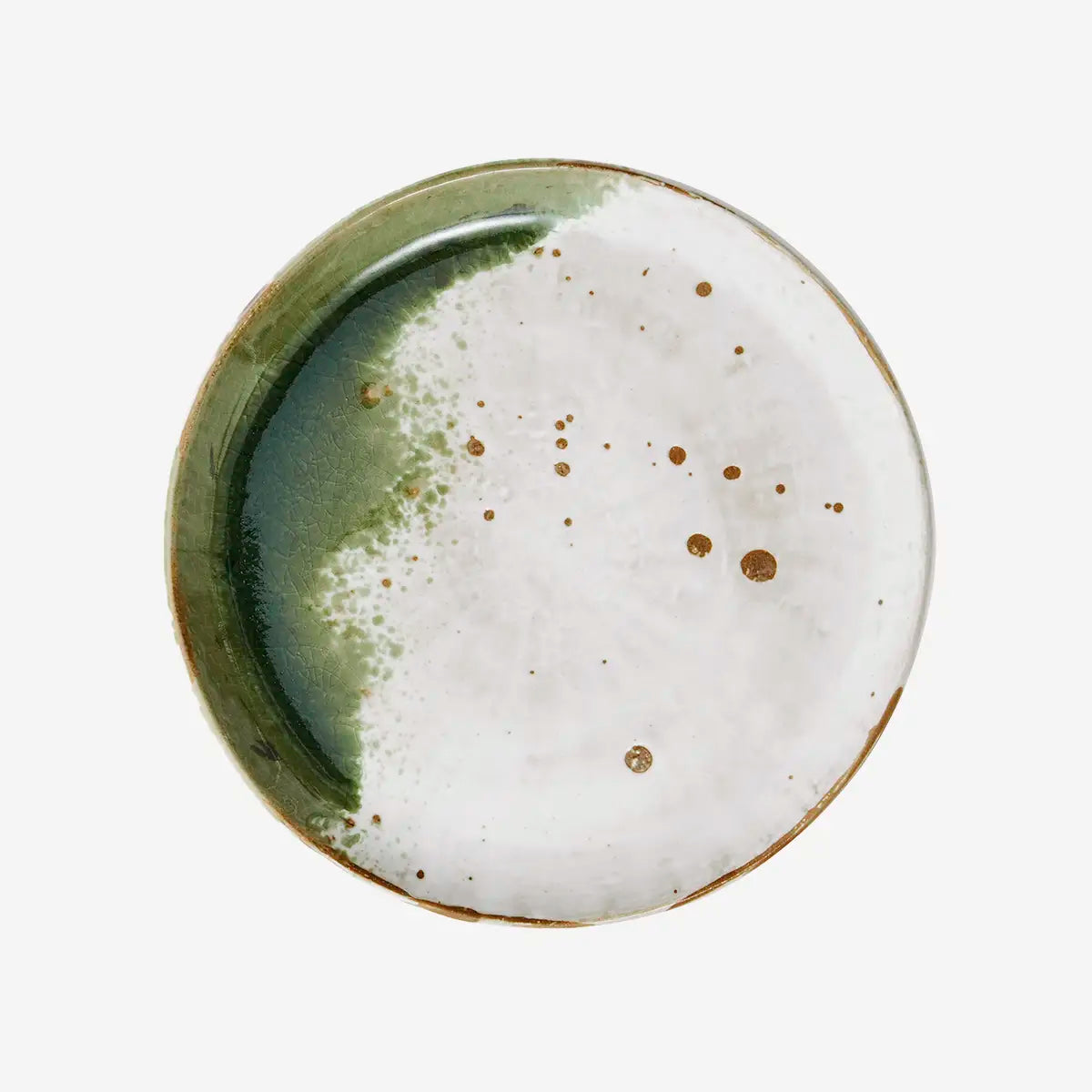 Assiette en céramique - Blanc et vert