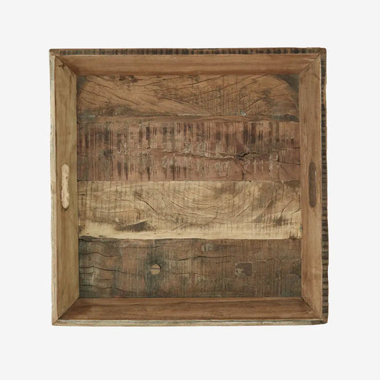 Plateau carré en bois naturel