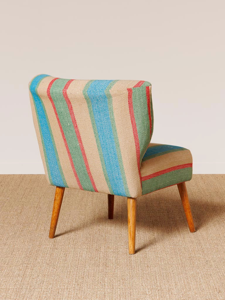 Fauteuil Dianain rayé