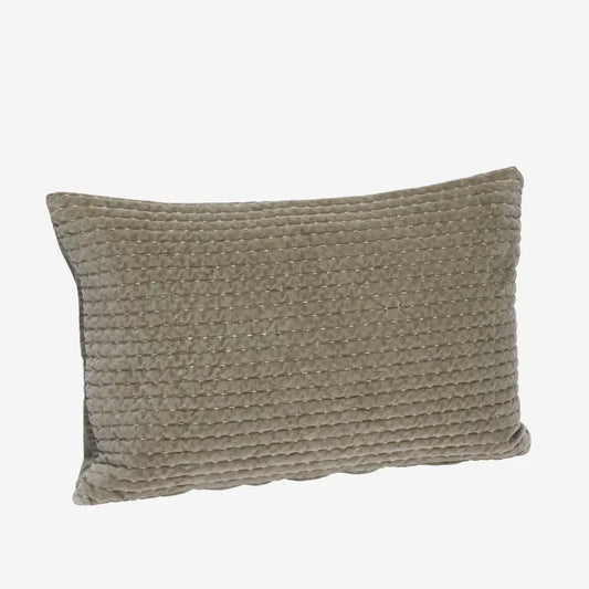 Housse de coussin en velours matelassé - vert