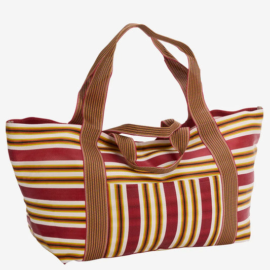 Sac cabas rayé en plastique recyclé