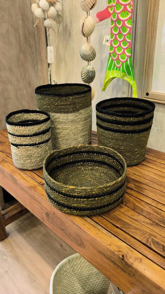 Set de 3 panier en jonc de mer