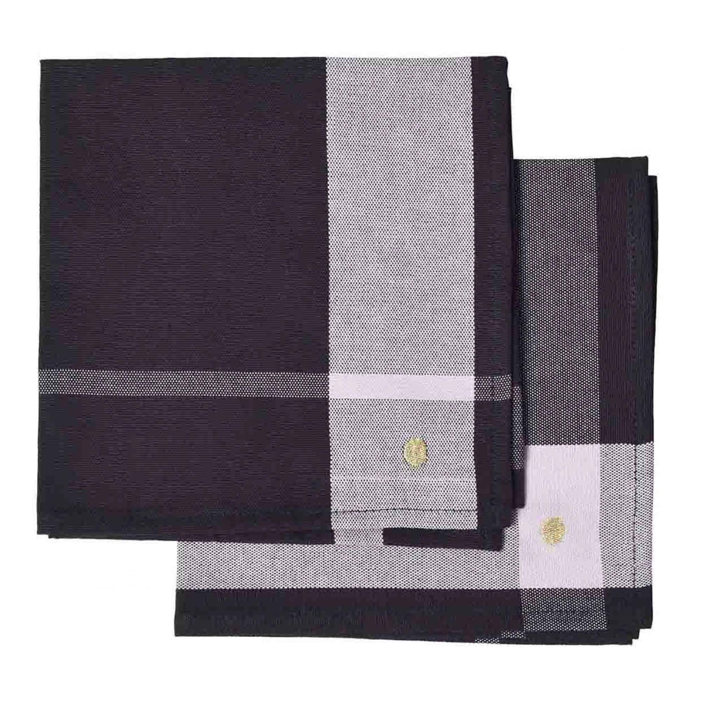 Serviette à carreaux caviar
