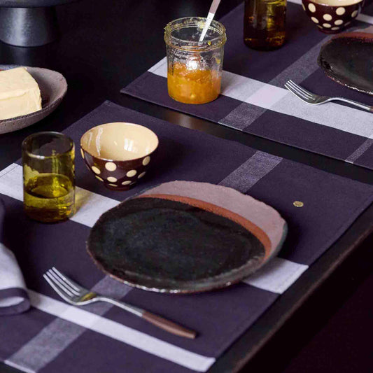 Set de table à carreaux caviar