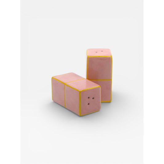 Salière et poivrière cubique - Rose