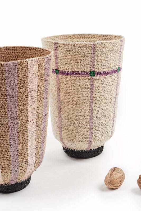 Panier en jonc de mer - Violet
