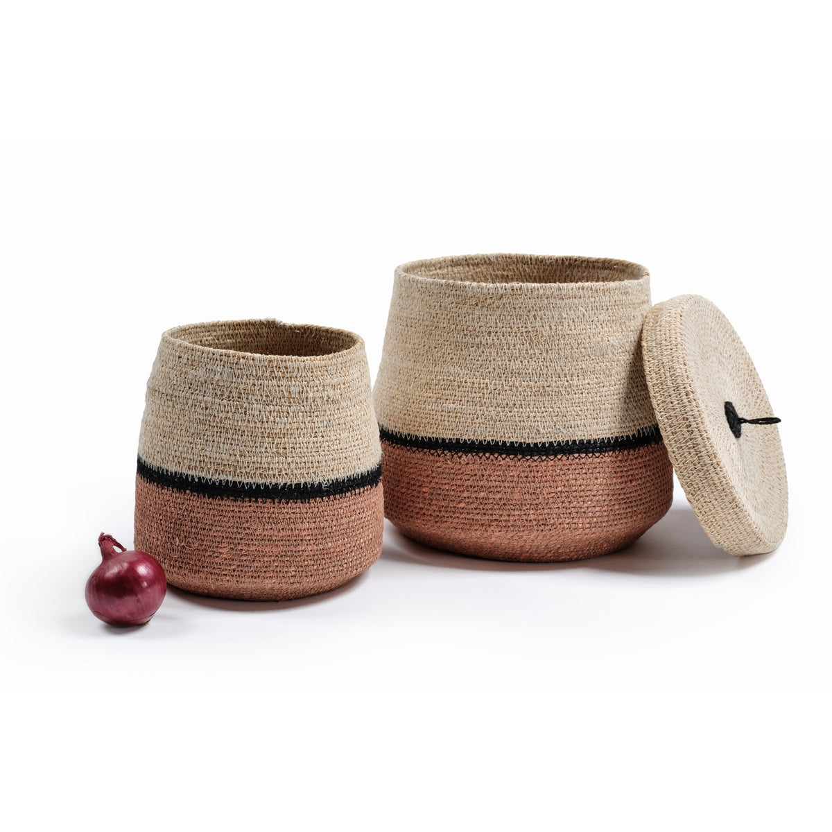 Panier en jonc de mer - Terracotta