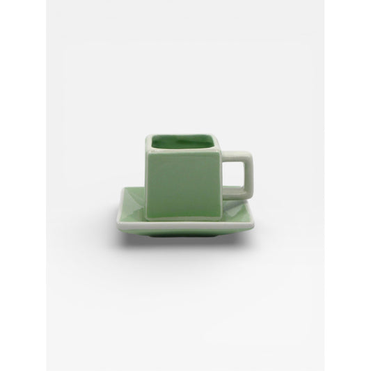 Tasses et sous tasses cubiques - Vert