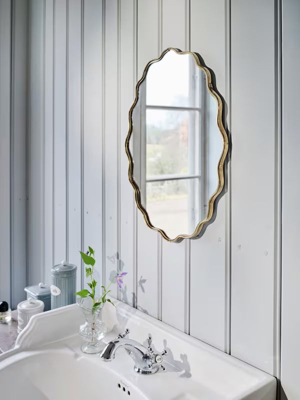 miroir ondulé en laiton