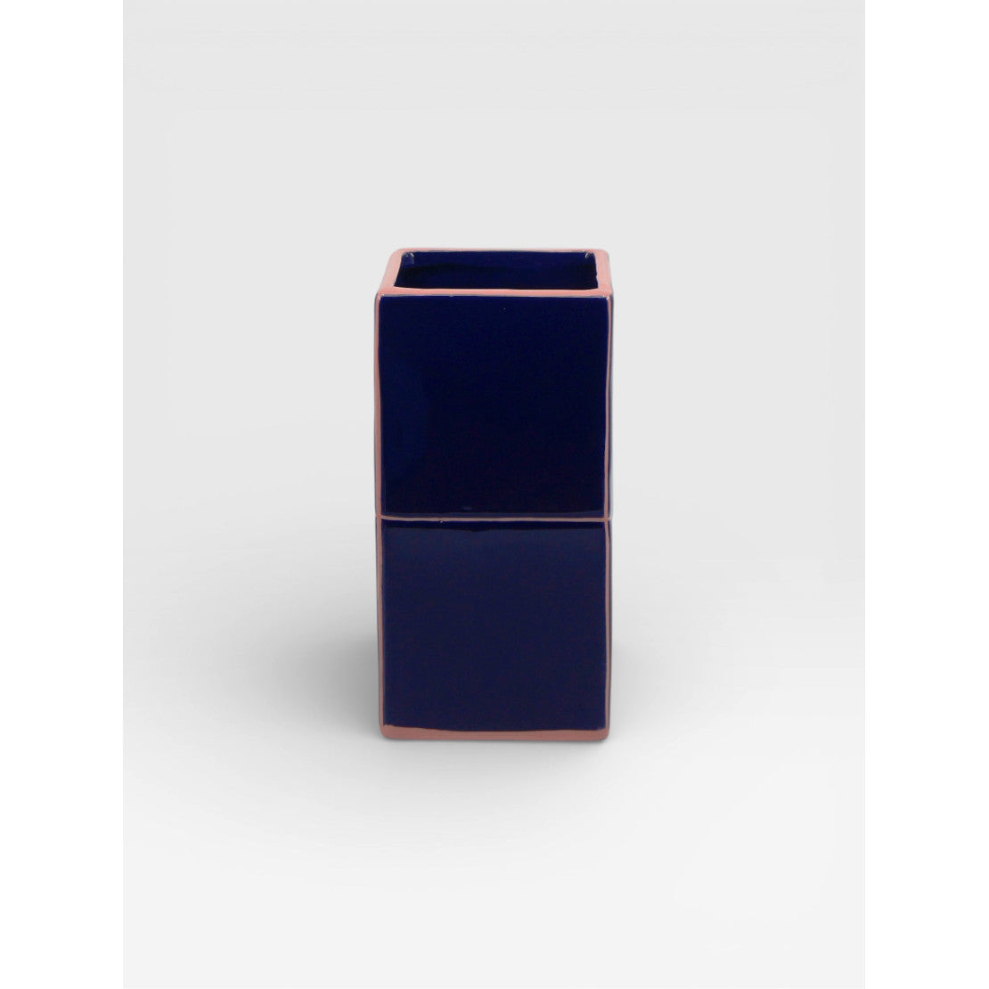 Vase cubique double - Bleu