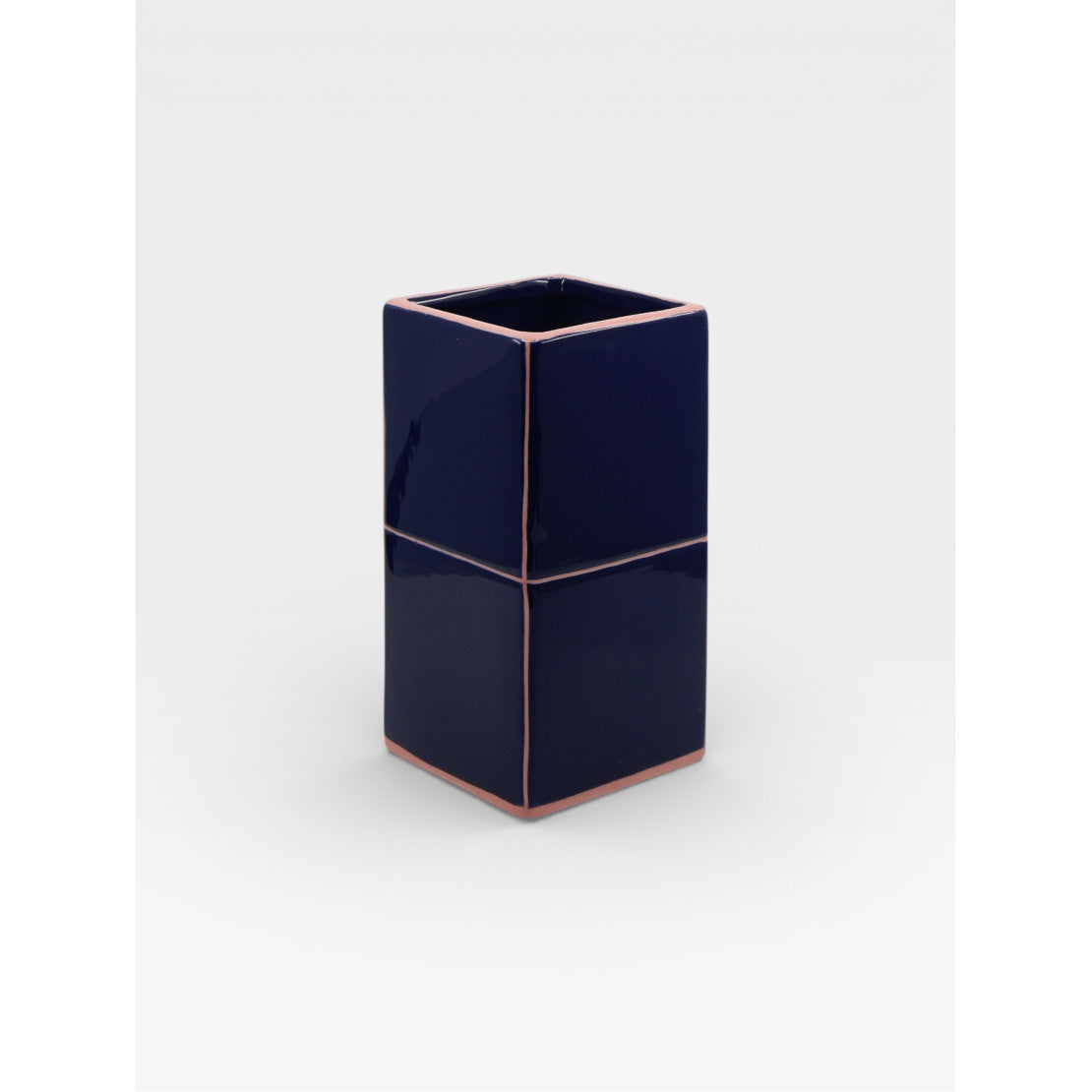 Vase cubique double - Bleu