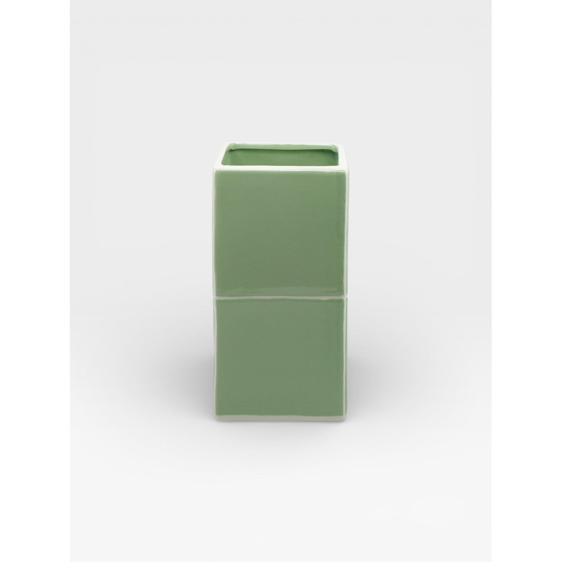 Vase cubique double - Vert