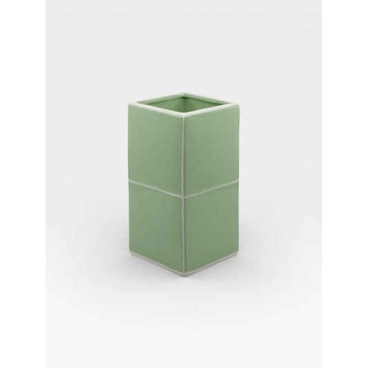 Vase cubique double - Vert