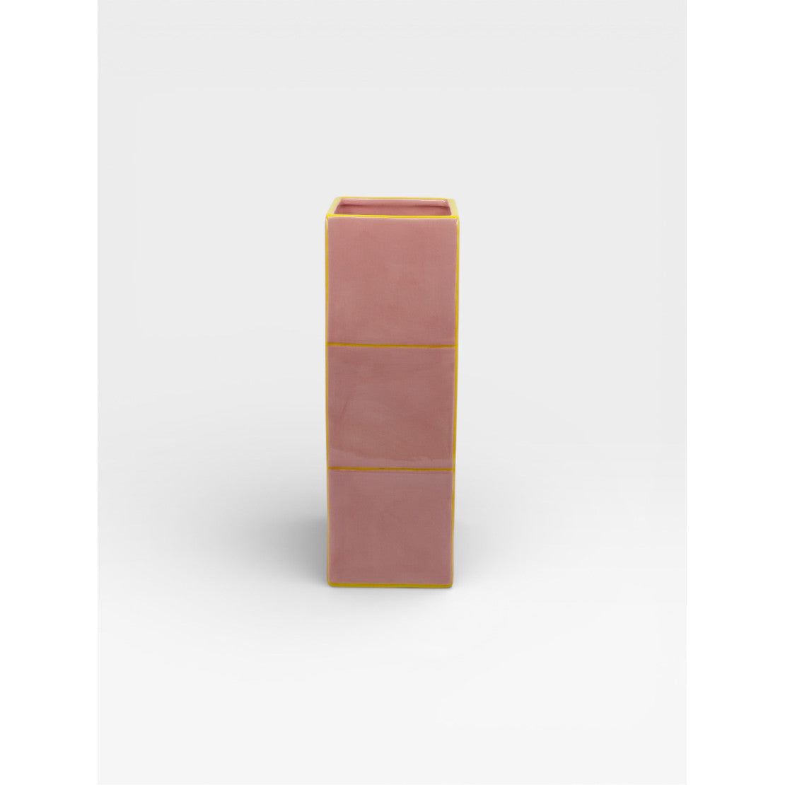 Vase cubique triple - Rose
