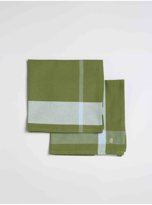 Serviette à carreaux pistache